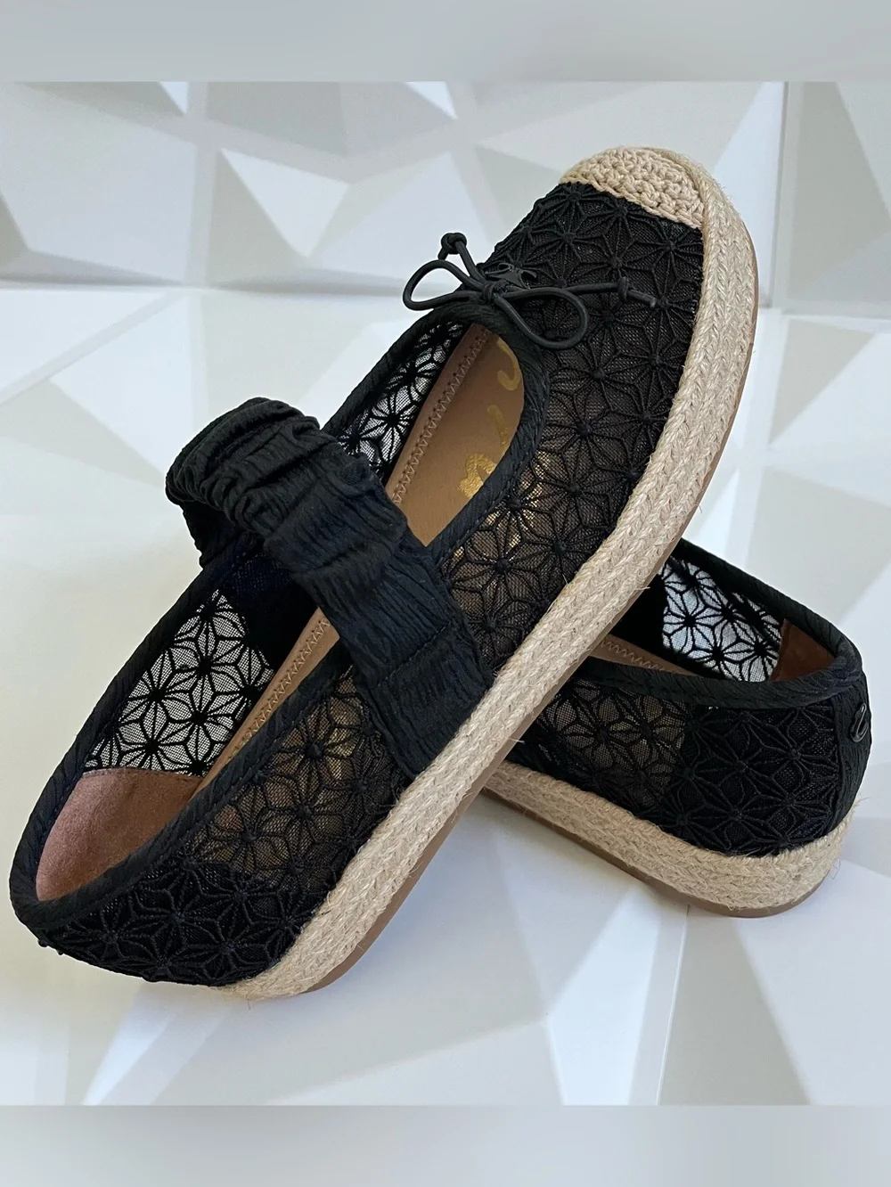 Circus by Sam Edelman Lillie Mesh Bow Detail Mary Jane Espadrille Ballet Flats